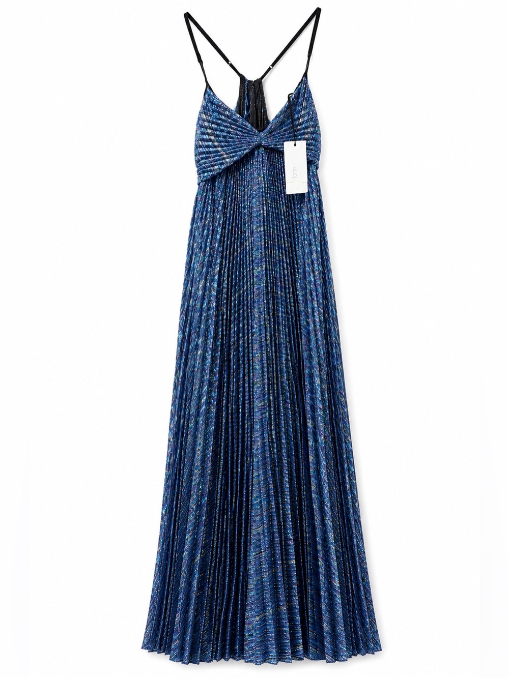 Forte_Forte Silk Lurex Plissé Maxi Dress NWT Blue Size 0